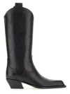Off-white Texas-inspired Leather Walking Boots For Women In Black
