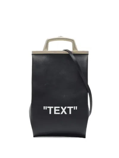 Pre-owned Off-white Text Market Tote Bag In Black