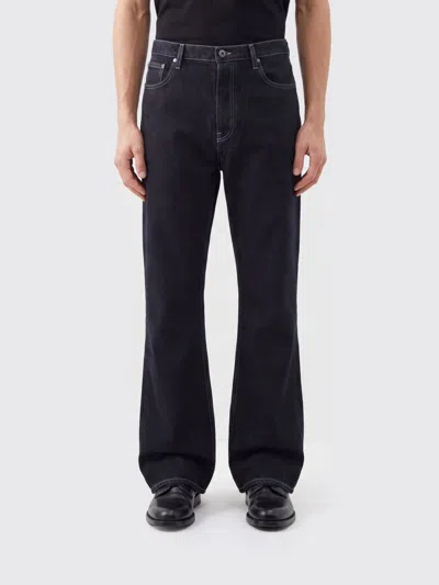 Off-white The Half Arrow Mid-rise Straight Fit Jeans In Grey Denim In Black