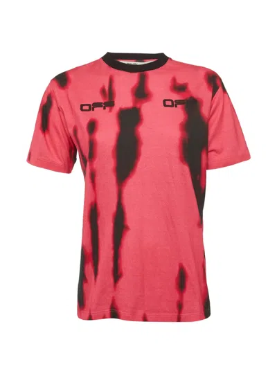 Pre-owned Off-white Tie-dye Logo-print T-shirt In Pink
