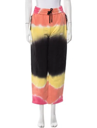 Pre-owned Off-white Tie-dye Print Straight Leg Pants In Multicolor