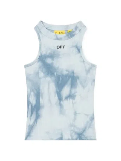 Off-white Kids' Tie-dye Ribbed Top In Multi