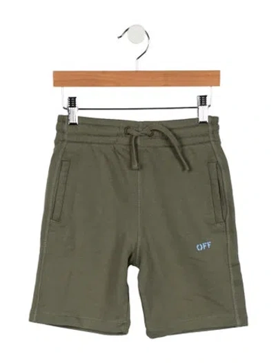 Pre-owned Off-white Babies' Toddler Boys' Solid Logo Sweat Shorts In Green