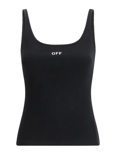 Off-white Off White Off Stamp Rib Tank Top Black White