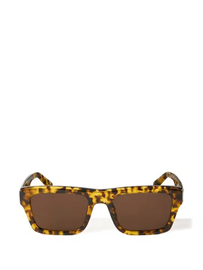 Off-white Tortoiseshell-effect Rectangle-frame Sunglasses