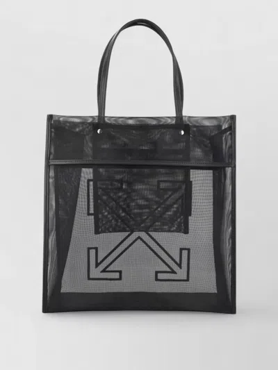 Off-white Tote Bag Double Handles Mesh Design