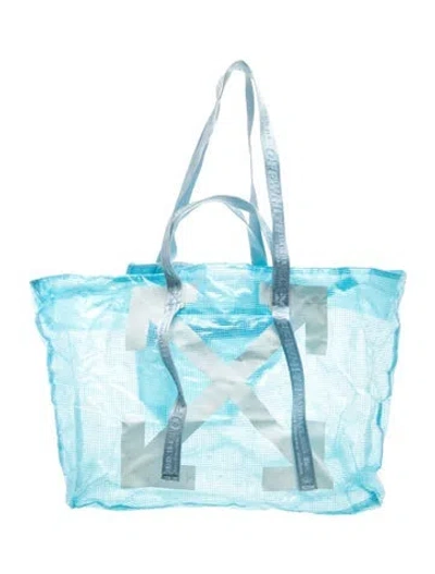 Pre-owned Off-white Tote In Blue