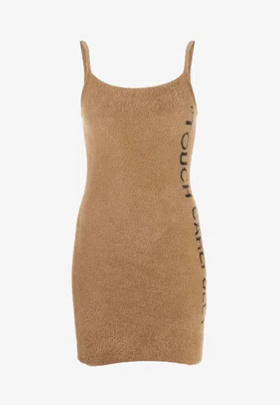 Off-white Touch Carefully Mini Dress In Brown