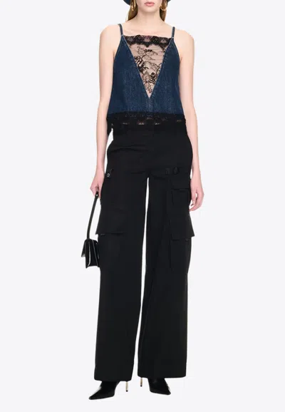 Off-white Toybox Wide-leg Cargo Pants In Black
