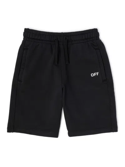 Off-white Trendy Boys' Mini Cotton Shorts In Black