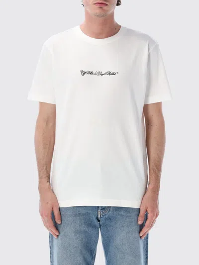 OFF-WHITE COTTON T-SHIRT WITH ARROW LOGO,I12118001