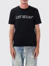 Off-white Black Oversized T-shirt With Contrasting Logo Lettering Print In Cotton Man In Multi
