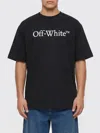 Off-white Black Oversized T-shirt With Contrasting Logo Lettering Print In Cotton Man In Multi