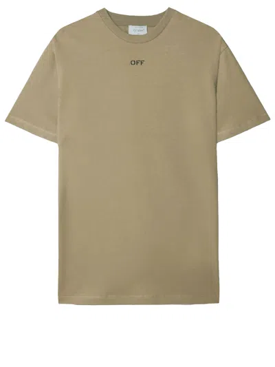 Off-white Off Stitch Tshirt In Beige