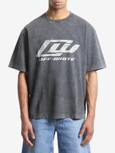 Off-white Racing Logo Graphic T-shirt In Black