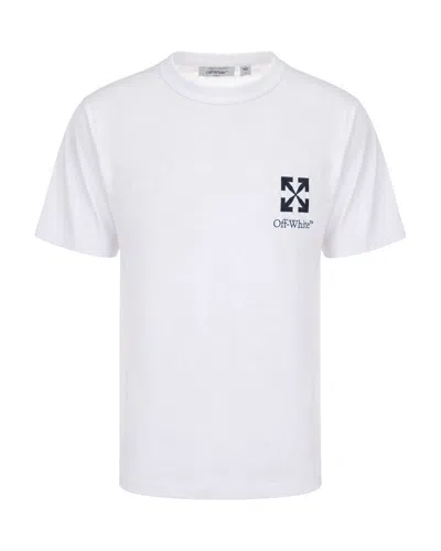 Off-white T-shirt Small Arrow Bianca In Transparent