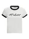Off-white White Embroidered Script Fitted T-shirt In White