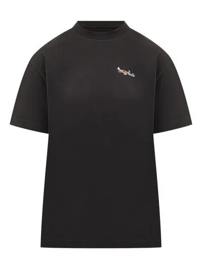Off-white Tshirt With Logo In Black