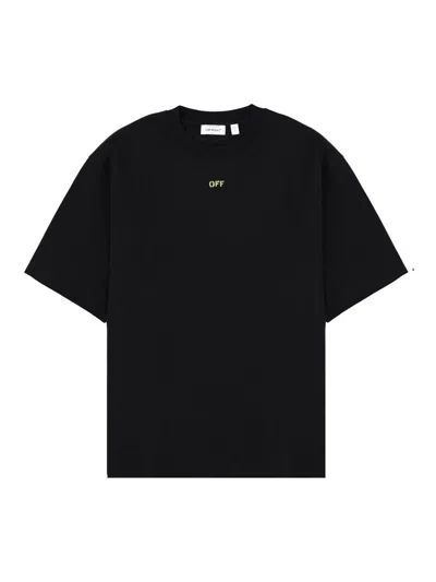 Off-white Logo-embroidered Cotton T-shirt In Multi