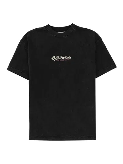 Off-white Logo-print Cotton T-shirt In Black