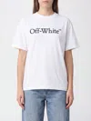 Off-white Relaxed Fit Cotton Tee With Oversized Logo In White