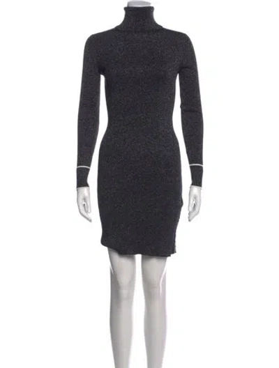 Pre-owned Off-white Turtleneck Mini Dress In Black/metallic