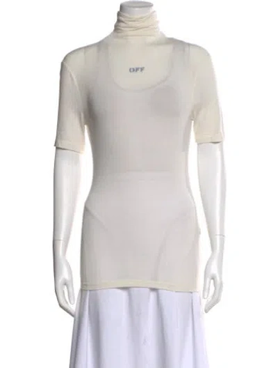 Pre-owned Off-white Turtleneck Short Sleeve T-shirt In Neutral
