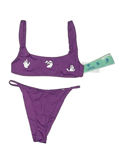 Off-white Two Piece Swimsuit In Purple