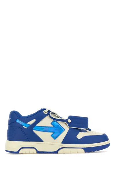 Off-white Two-tone Leather Out Of Office Sneakers In Blue