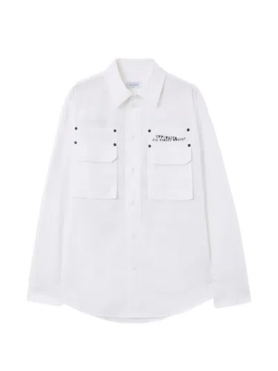 Off-white Type Arrow Poplin Overshirt In White