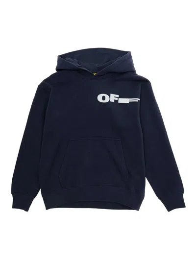 Off-white Kids' Type Hoodie In Blue