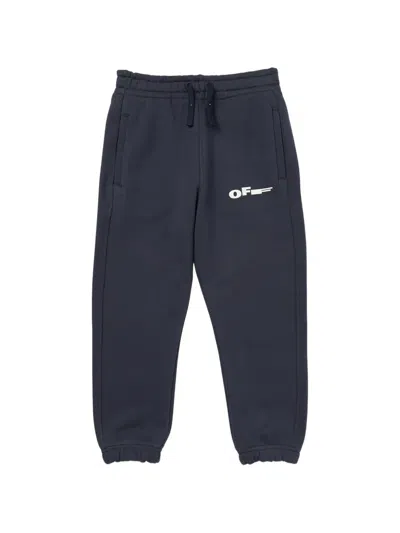 Off-white Kids' Type Track Pants In Blue