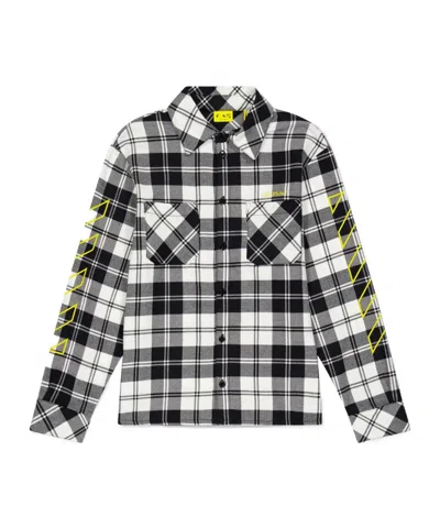 Off-white Unisex Kids' Check Long-sleeve Oxford Shirt In Gray
