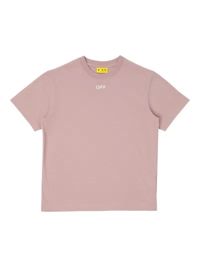 Off-white Unisex Kids Short-sleeve 2-pack T-shirts With Off-stamp Print In Pink