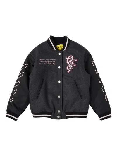 Off-white "varsity" Logo Jacket In Black