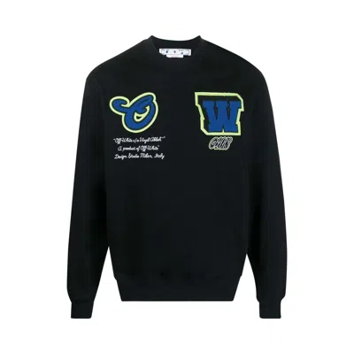 Pre-owned Off-white Varsity Patch Sweatshirt 'black' | Men's Size L