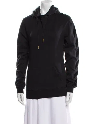 Pre-owned Off-white Velvet Diagonals Crew Neck Hoodie In Black