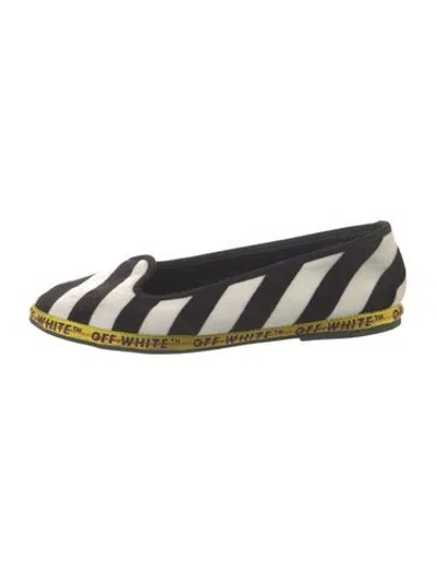 Pre-owned Off-white Venetian Signature Logo Loafers In White
