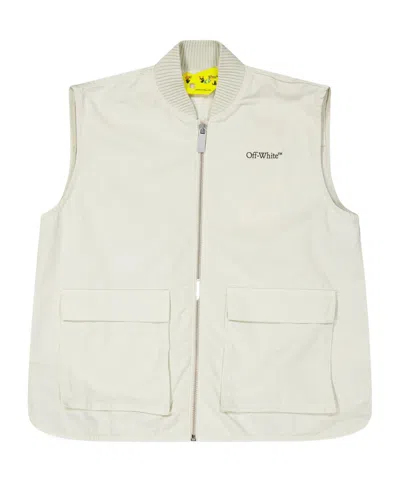 Off-white Versatile Sleeveless Coat In White