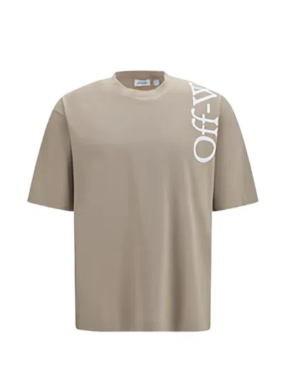 Off-white Vertical Bookish Logo-print T-shirt In Gray