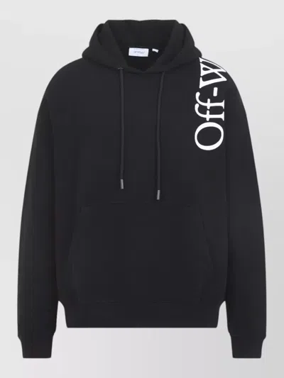 Off-white Vertical Bookish Skate Hoodie Cotton Jersey In Black