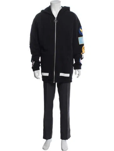 Pre-owned Off-white Vintage Graphic Print Hoodie In Black
