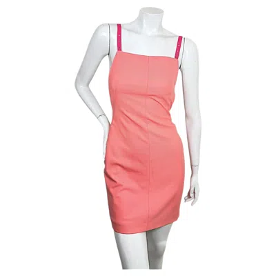 Pre-owned Off-white Virgil Abloh Spring 2022 Coral Leather Harness Open Back Dress, Nwt In Red