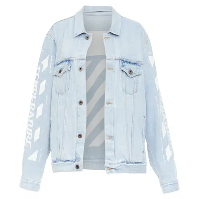 Pre-owned Off-white Virgil Abloh Temperature Print Jacket In Blue