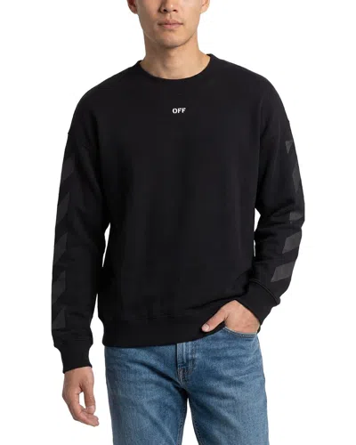 Off-white Virgil Diagonal Crewneck Sweatshirt In Black