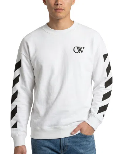 Off-white Virgil Diagonal Crewneck Sweatshirt In White