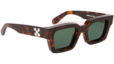 Off-white Virgil Green Square Unisex Sunglasses Oeri008 6055 50 In ["green"]