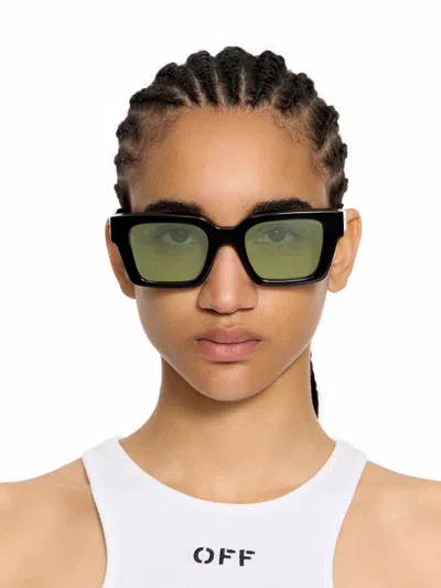 Off-white Virgil  L Light Green Lens Sunglasses In Black