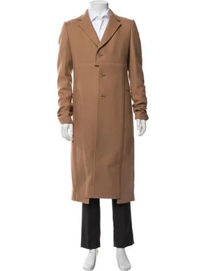 Pre-owned Off-white Virgin Wool Coat In Brown