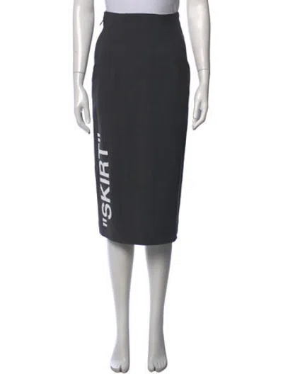 Pre-owned Off-white Virgin Wool Midi Length Skirt In Grey
